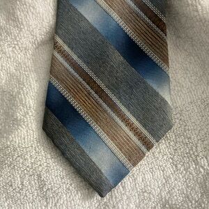 Classic Blue and Brown Striped Tie